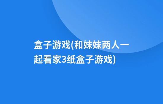 盒子游戏(和妹妹两人一起看家3纸盒子游戏)