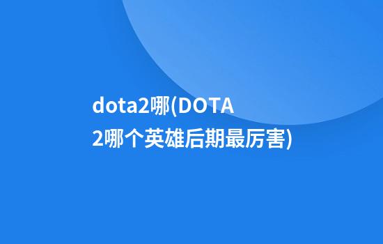 dota2哪(DOTA2哪个英雄后期最厉害)