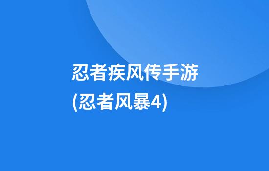 忍者疾风传手游(忍者风暴4)