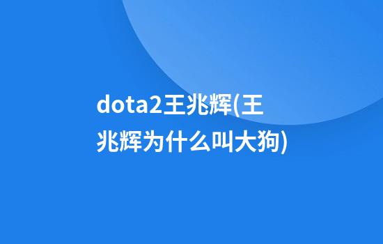 dota2王兆辉(王兆辉为什么叫大狗)