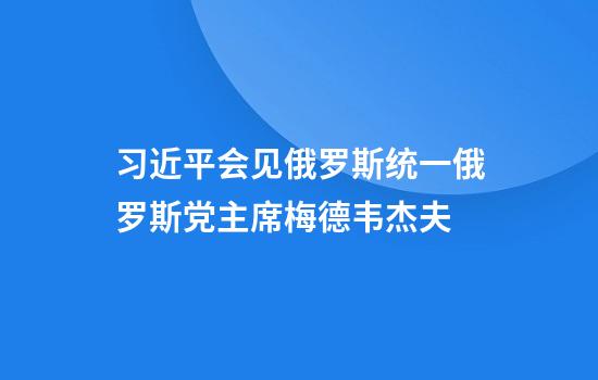 习近平会见俄罗斯统一俄罗斯党主席梅德韦杰夫