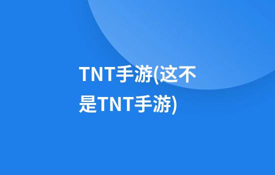 TNT手游(这不是TNT手游)