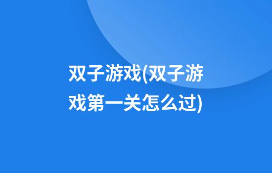 双子游戏(双子游戏第一关怎么过)