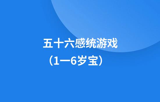 五十六感统游戏（1一6岁宝）