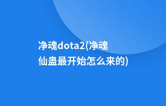 净魂dota2(净魂仙蛊最开始怎么来的)