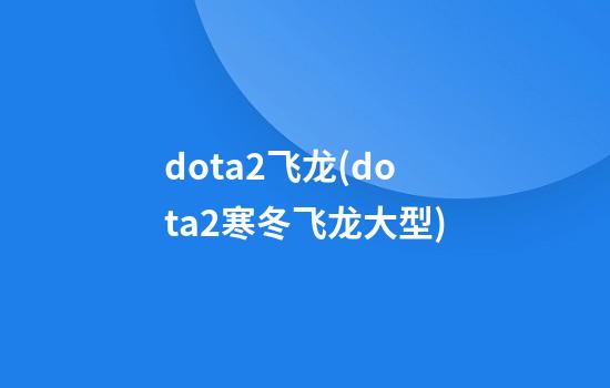 dota2飞龙(dota2寒冬飞龙大型)